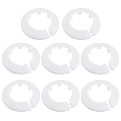 Harfington Uxcell 43-44mm Pipe Cover Decoration PP Plastic Water Pipe Escutcheon White 8pcs