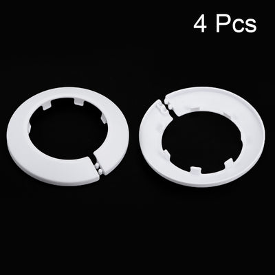 Harfington Uxcell 62mm Pipe Cover Decoration PP Plastic Water Pipe Escutcheon White 4pcs