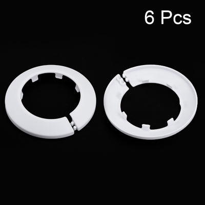 Harfington Uxcell 62mm Pipe Cover Decoration PP Plastic Water Pipe Escutcheon White 6pcs