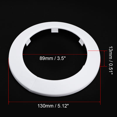 Harfington Uxcell 89mm Pipe Cover Decoration PP Plastic Water Pipe Escutcheon White 2pcs