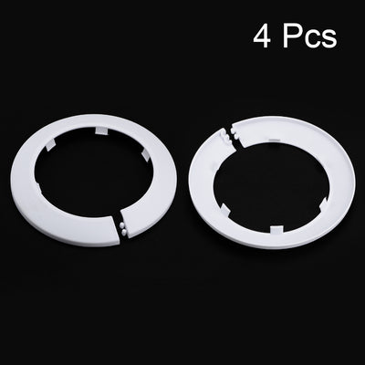 Harfington Uxcell 89mm Pipe Cover Decoration PP Plastic Water Pipe Escutcheon White 4pcs