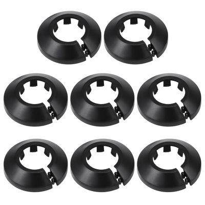 Harfington Uxcell 25mm Pipe Cover Decoration PP Plastic Water Pipe Escutcheon Black 8pcs