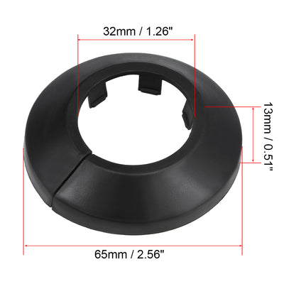 Harfington Uxcell 32mm Rohrabdeckung Dekoration PP Heizkörper Rosette Wasserrohr Wandabdeckung Schwarz 8 Stück