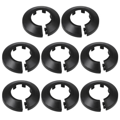 Harfington Uxcell 32mm Rohrabdeckung Dekoration PP Heizkörper Rosette Wasserrohr Wandabdeckung Schwarz 8 Stück