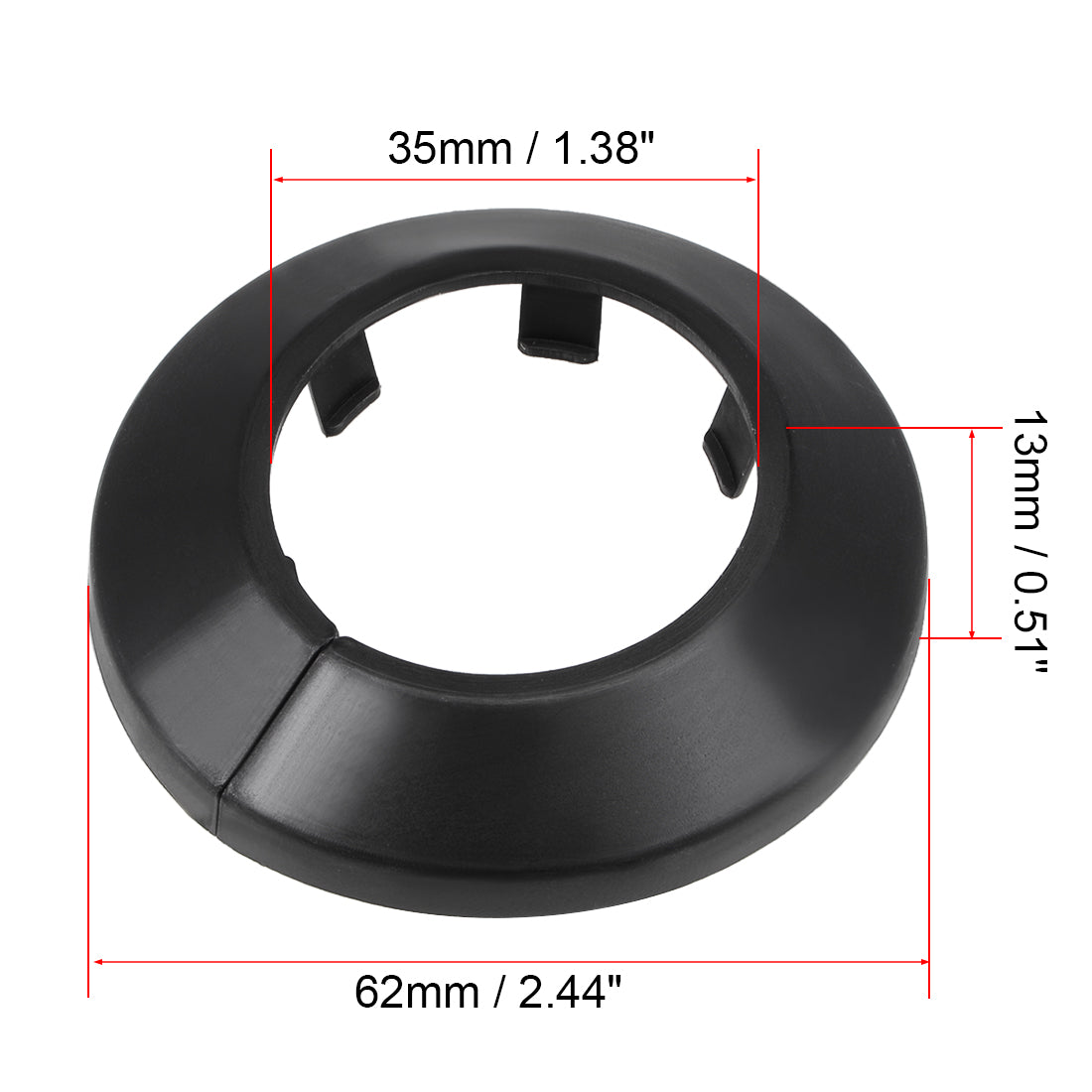 uxcell Uxcell 8 Stück 34 35mm Rohr abdeckung Dekoration PP Heizkörper Rosette Wasserrohr Wand Abdeckung Schwarz