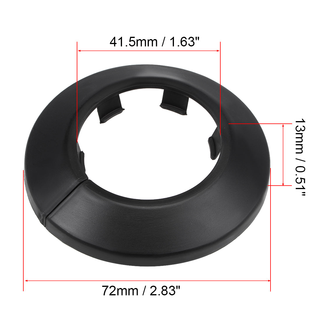 uxcell Uxcell 8 Stück 40 41mm Rohr abdeckung Dekoration PP Heizkörper Rosette Wasserrohr Wand Abdeckung Schwarz