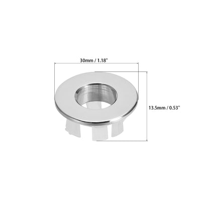 Harfington Uxcell Sink Basin Trim Overflow Cover Copper Insert in Hole Round Caps 2Pcs