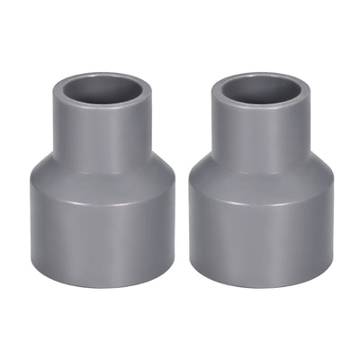 Harfington Uxcell 32mm x 20mm PVC Reducing Coupling Hub by Hub, DWV Pipe Fitting, Gray 2Pcs