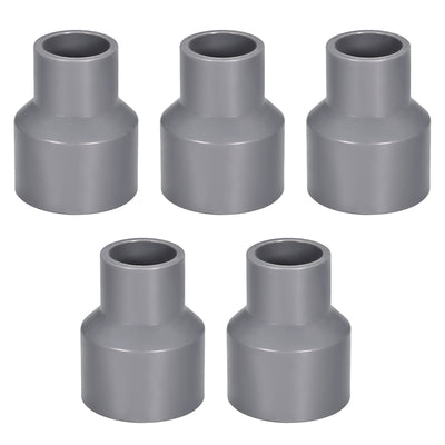 Harfington Uxcell 32mm x 20mm PVC Reducing Coupling Hub by Hub, DWV Pipe Fitting, Grey 5Pcs