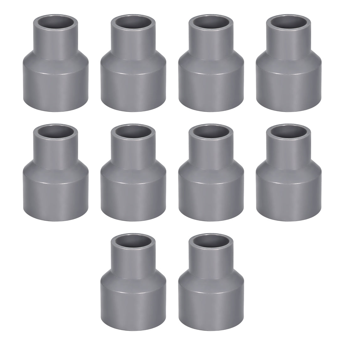 uxcell Uxcell 32mm x 20mm PVC Reducing Coupling Hub by Hub, DWV Pipe Fitting, Grey 10Pcs