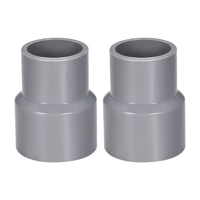 Harfington Uxcell 32mm x 25mm PVC Reducing Coupling Hub by Hub, DWV Pipe Fitting, Gray 2Pcs