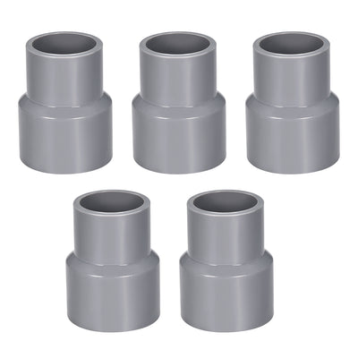 Harfington Uxcell 32mm x 25mm PVC Reducing Coupling Hub by Hub, DWV Pipe Fitting, Gray 5Pcs