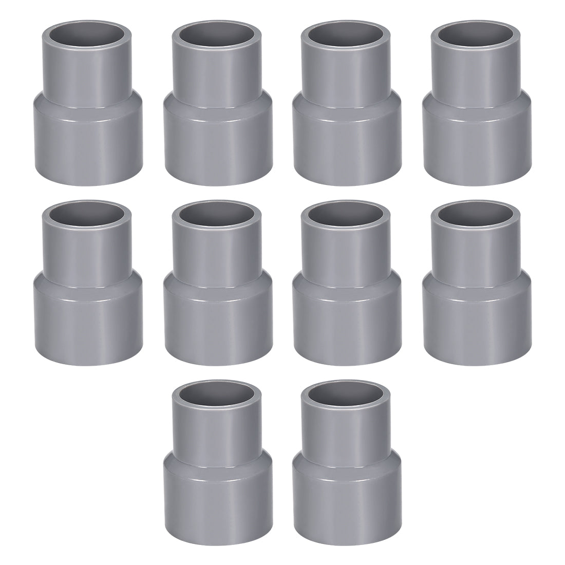 uxcell Uxcell 32mm x 25mm PVC Reducing Coupling Hub by Hub, DWV Pipe Fitting, Gray 10Pcs