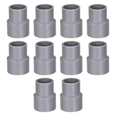 Harfington Uxcell 32mm x 25mm PVC Reducing Coupling Hub by Hub, DWV Pipe Fitting, Gray 10Pcs