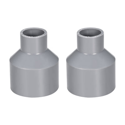 Harfington Uxcell 40mm x 20mm PVC Reducing Coupling Hub by Hub, DWV Pipe Fitting, Gray 2Pcs