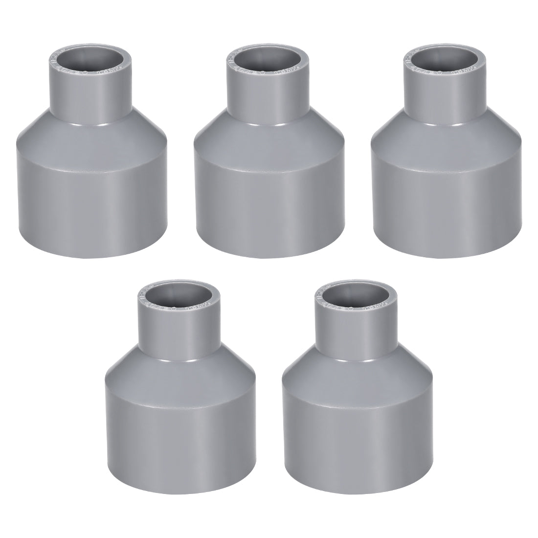 uxcell Uxcell 40mm x 20mm PVC Reducing Coupling Hub by Hub, DWV Pipe Fitting, Gray 5Pcs