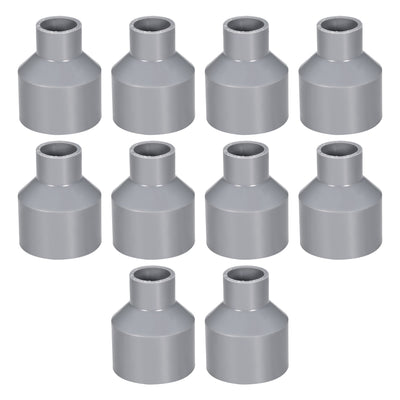 Harfington Uxcell 40mm x 20mm PVC Reducing Coupling Hub by Hub, DWV Pipe Fitting, Gray 10Pcs