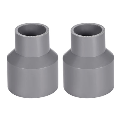 Harfington Uxcell 40mm x 25mm PVC Reducing Coupling Hub by Hub, DWV Pipe Fitting, Grey 2Pcs