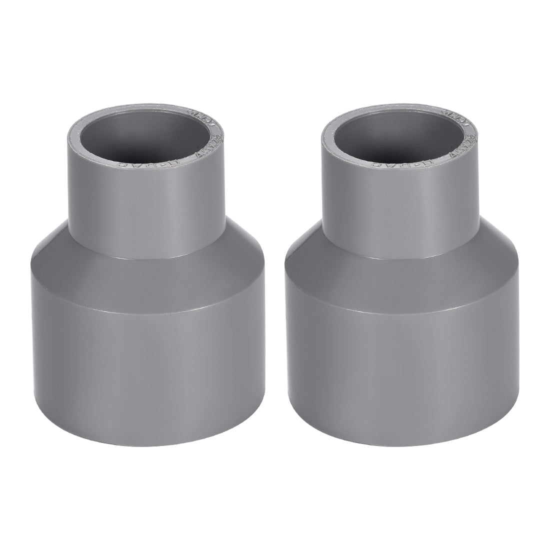 uxcell Uxcell 40mm x 25mm PVC Reducing Coupling Hub by Hub, DWV Pipe Fitting, Grey 2Pcs