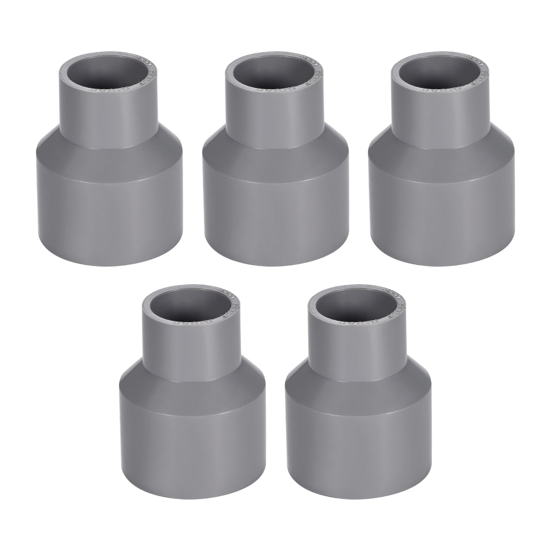 uxcell Uxcell 40mm x 25mm PVC Reducing Coupling Hub by Hub, DWV Pipe Fitting, Gray 5Pcs