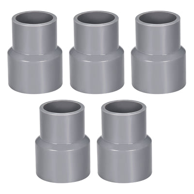 Harfington Uxcell 40mm x 32mm PVC Reducing Coupling Hub by Hub, DWV Pipe Fitting, Gray 5Pcs