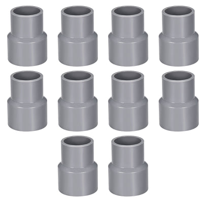 Harfington Uxcell 40mm x 32mm PVC Reducing Coupling Hub by Hub, DWV Pipe Fitting, Gray 10Pcs