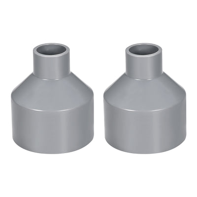 Harfington Uxcell 50mm x 20mm PVC Reducing Coupling Hub by Hub, DWV Pipe Fitting, Gray 2Pcs