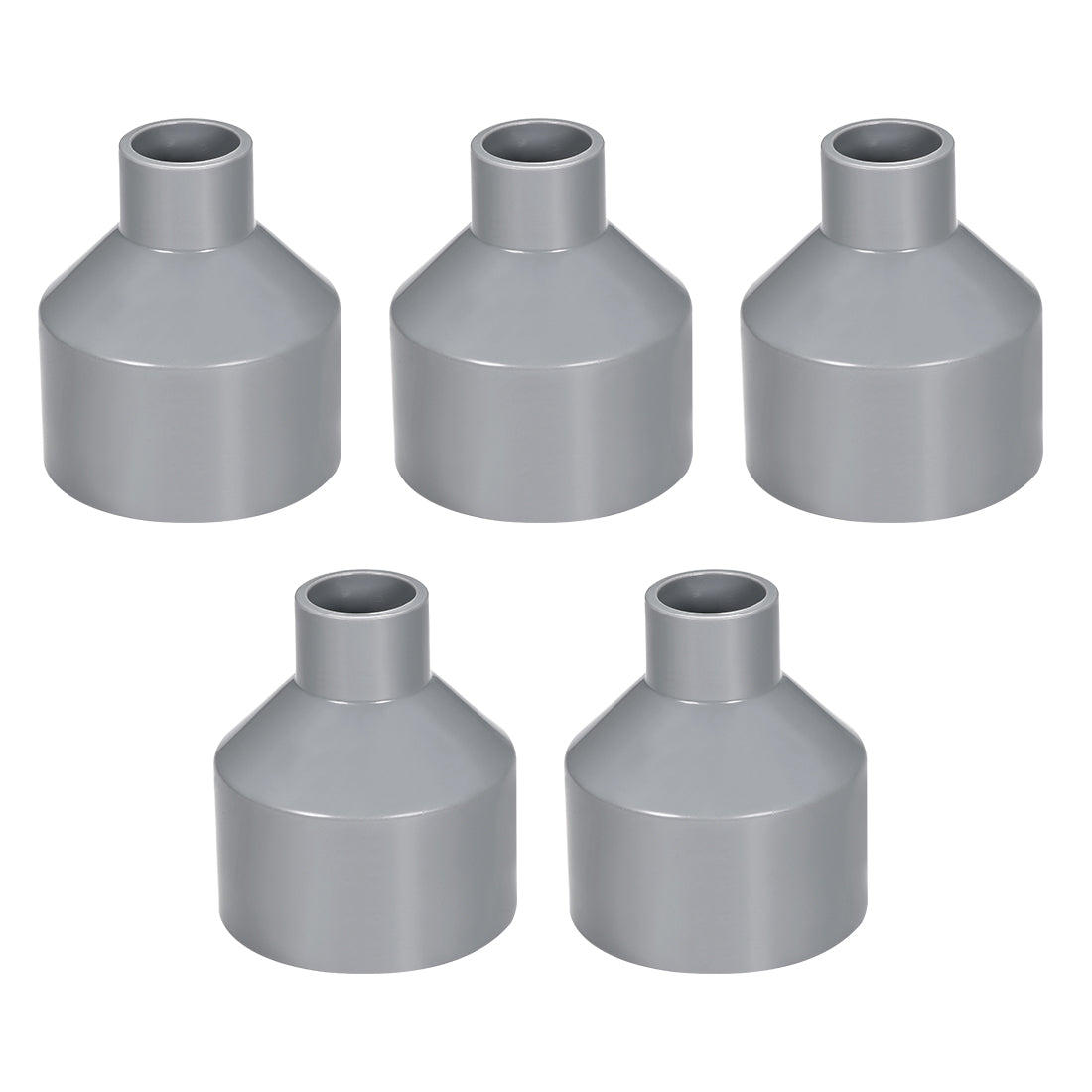 uxcell Uxcell 50mm x 20mm PVC Reducing Coupling Hub by Hub, DWV Pipe Fitting, Gray 5Pcs