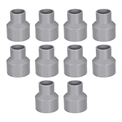 Harfington Uxcell 50mm x 32mm PVC Reducing Coupling Hub by Hub, DWV Pipe Fitting, Gray 10Pcs