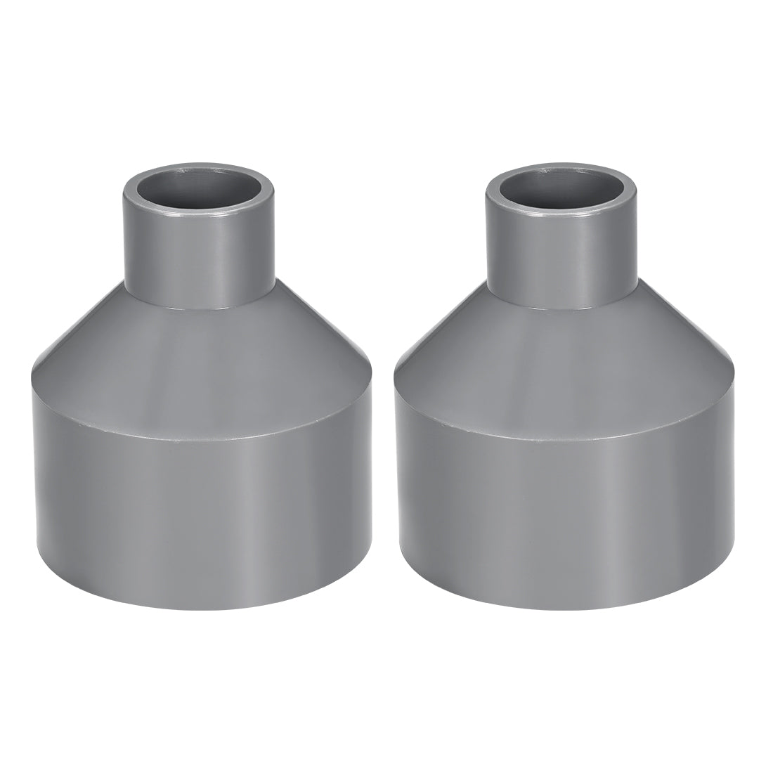 uxcell Uxcell 63mm x 25mm PVC Reducing Coupling Hub by Hub, DWV Pipe Fitting, Gray 2Pcs