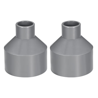 Harfington Uxcell 63mm x 25mm PVC Reducing Coupling Hub by Hub, DWV Pipe Fitting, Gray 2Pcs