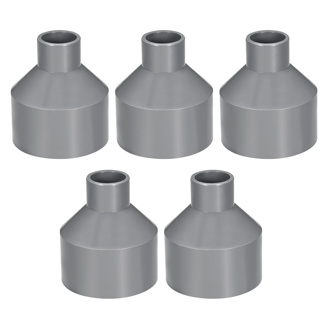 uxcell Uxcell 63mm x 25mm PVC Reducing Coupling Hub by Hub, DWV Pipe Fitting, Gray 5Pcs