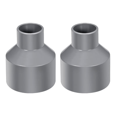 Harfington Uxcell 63mm x 32mm PVC Reducing Coupling Hub by Hub, DWV Pipe Fitting, Gray 2Pcs