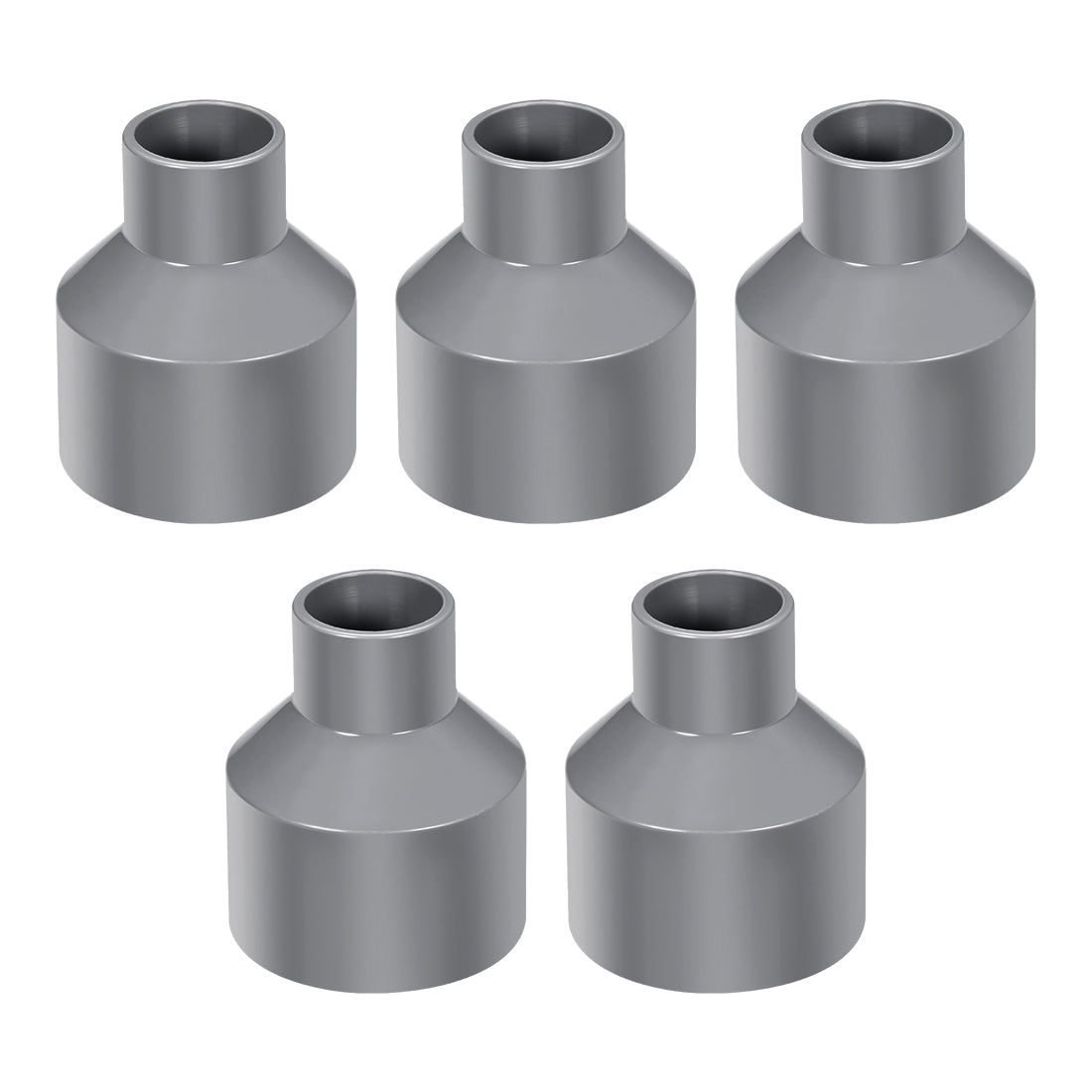 uxcell Uxcell 63mm x 32mm PVC Reducing Coupling Hub by Hub, DWV Pipe Fitting, Gray 5Pcs