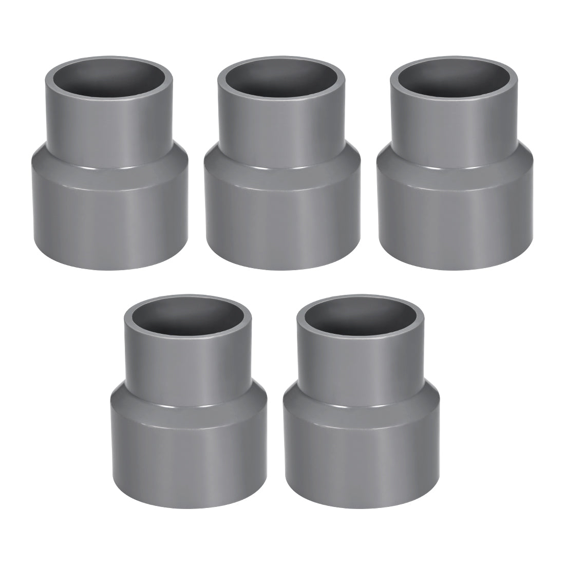 uxcell Uxcell 63mm x 50mm PVC Reducing Coupling Hub by Hub, DWV Pipe Fitting, Gray 5Pcs