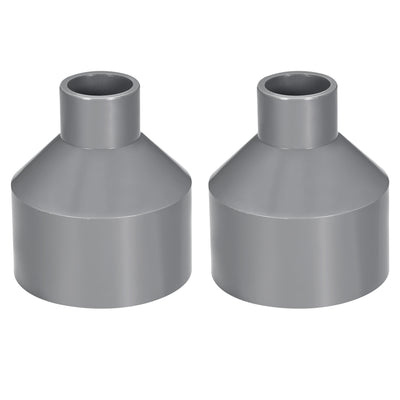 Harfington Uxcell 75mm x 32mm PVC Reducing Coupling Hub by Hub, DWV Pipe Fitting, Gray 2Pcs