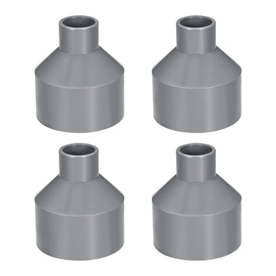 Harfington Uxcell 75mm x 32mm PVC Reducing Coupling Hub by Hub, DWV Pipe Fitting, Gray 4Pcs