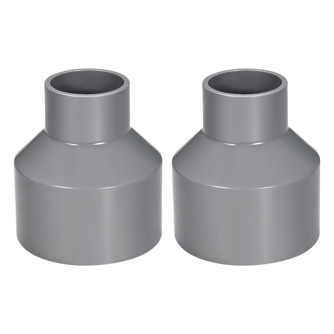 uxcell Uxcell 75mm x 40mm PVC Reducing Coupling Hub by Hub, DWV Pipe Fitting, Gray 2Pcs