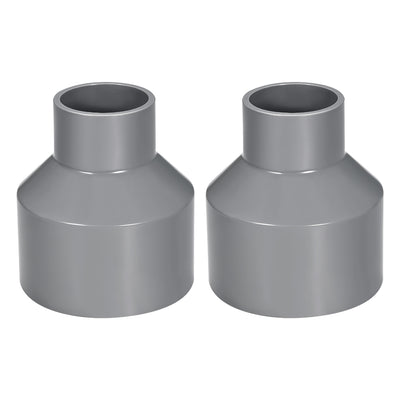 Harfington Uxcell 75mm x 40mm PVC Reducing Coupling Hub by Hub, DWV Pipe Fitting, Gray 2Pcs