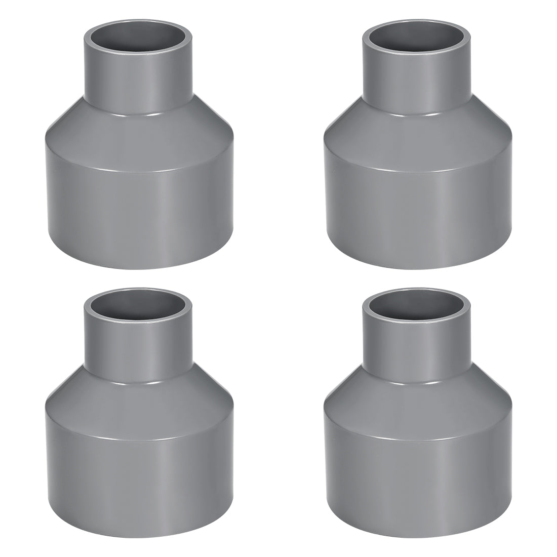 uxcell Uxcell 75mm x 40mm PVC Reducing Coupling Hub by Hub, DWV Pipe Fitting, Gray 4Pcs