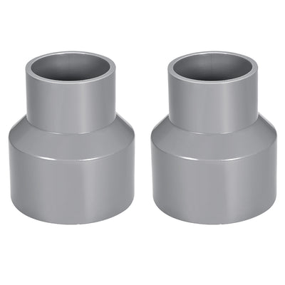 Harfington Uxcell 75mm x 50mm PVC Reducing Coupling Hub by Hub, DWV Pipe Fitting, Gray 2Pcs