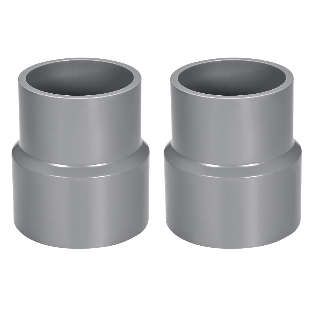 uxcell Uxcell 75mm x 63mm PVC Reducing Coupling Hub by Hub, DWV Pipe Fitting, Gray 2Pcs