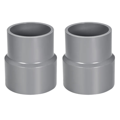 Harfington Uxcell 75mm x 63mm PVC Reducing Coupling Hub by Hub, DWV Pipe Fitting, Gray 2Pcs