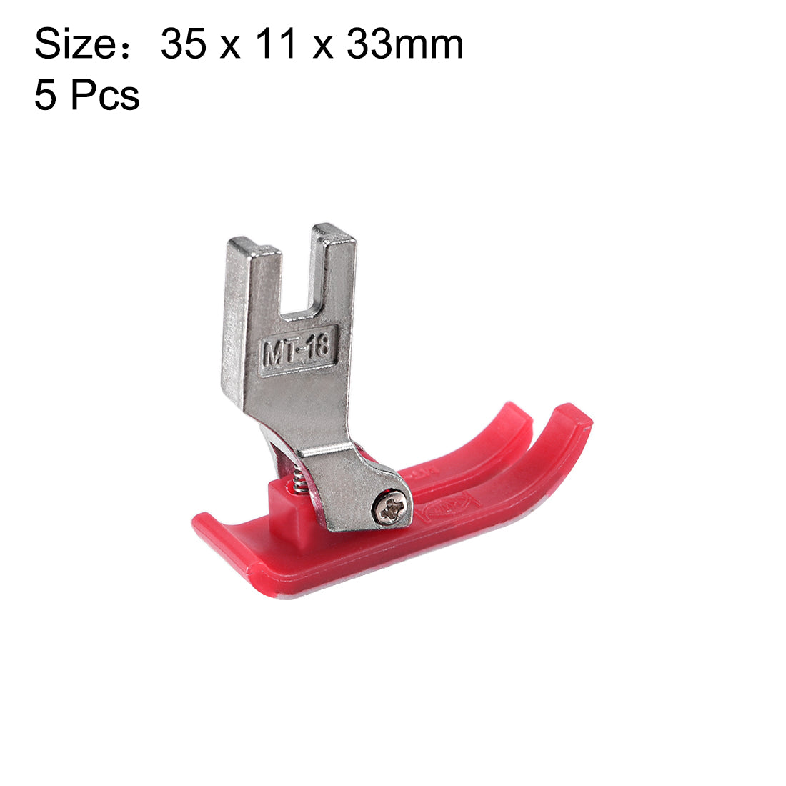 uxcell Uxcell MT-18 Industrial Sewing Machines Extra Thin Precise Presser Foot Red 5pcs