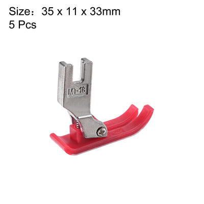 Harfington Uxcell MT-18 Industrial Sewing Machines Extra Thin Precise Presser Foot Red 5pcs