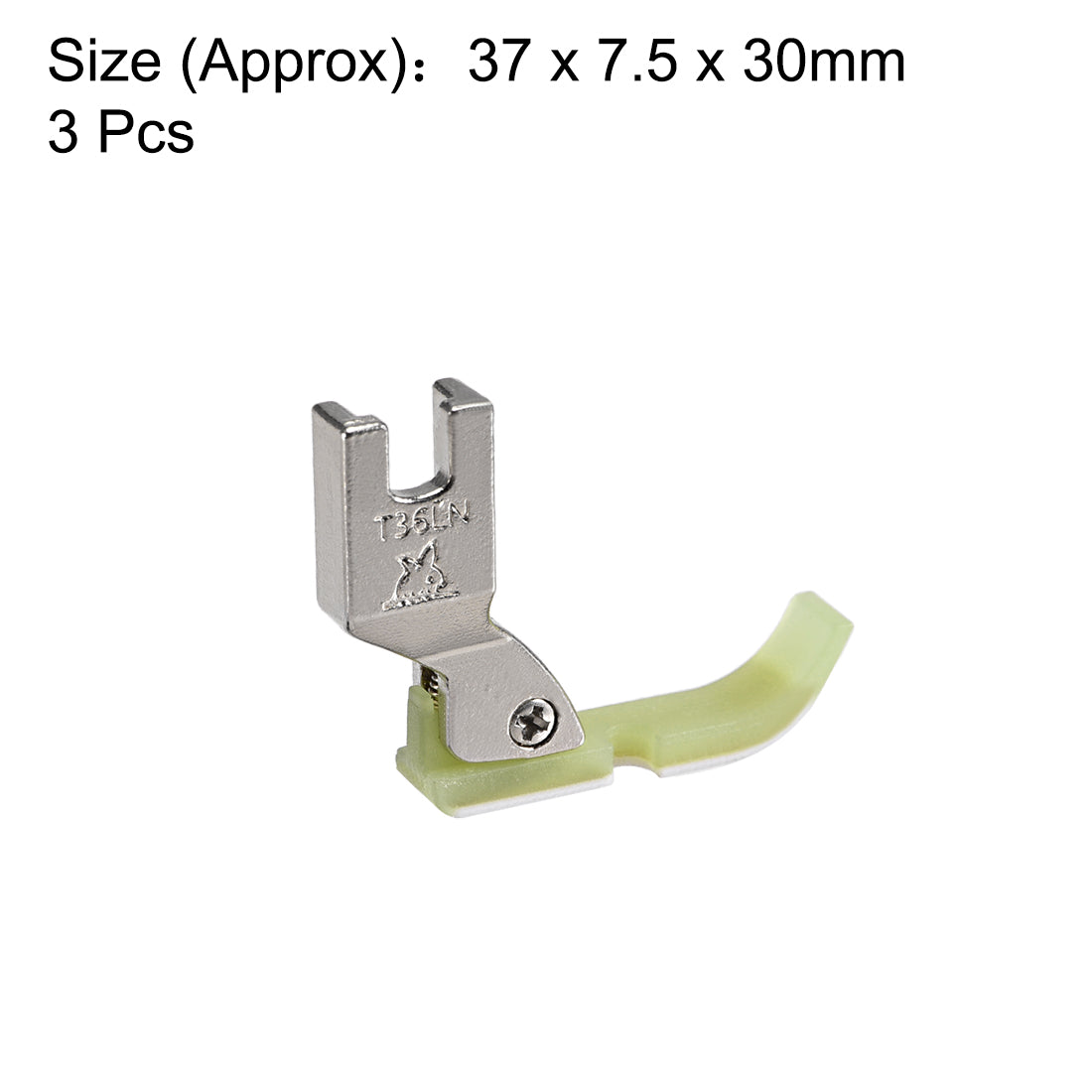 uxcell Uxcell #T36LN Narrow Zipper Foot with Plastic Bottom Suitable for Most of Industrial Sewing Machines 3pcs