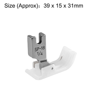 Harfington Uxcell #SP-18 Industrial Sewing Machine Hinged Presser Foot with Right Guide 1/4" (6mm) White