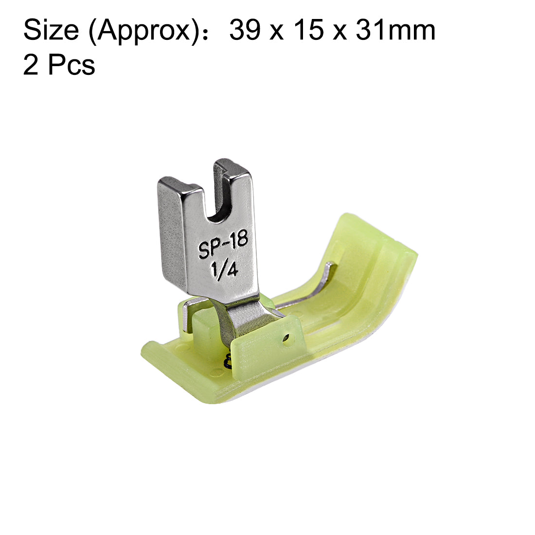 uxcell Uxcell #SP-18 Industrial Sewing Machine Hinged Presser Foot with Right Guide 1/4" (6mm) Green 2pcs