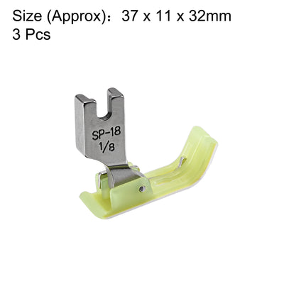 Harfington Uxcell #SP-18 Industrial Sewing Machine Hinged Presser Foot with Right Guide 1/8" (3mm) Green 3pcs