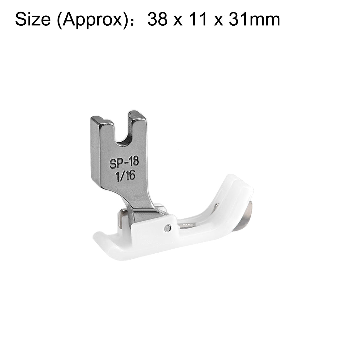 uxcell Uxcell #SP-18 Industrial Sewing Machine Hinged Presser Foot with Right Guide 1/16" (2mm) White